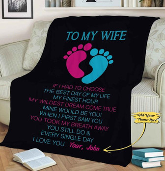 To My Wife If I Had to Choose The Best Day Of My Life Blanket Gift For Wife From Husband Birthday Gift Bedding Couch - Thegiftio UK