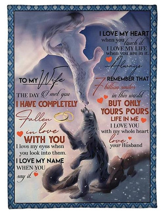 To My Wife I Have Completed Fallen In Love With You Fleece Blanket Gift For Family,Birthday,Wife,Couple,Gift Home Decor - Thegiftio