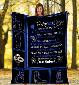 To My Wife Darling I Love You Even More Today Fleece Blanket Gift For Valentine Day, For Wife Home Decor Bedding Couch - Thegiftio UK