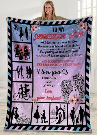 To My Wife Dating Together Fleece Blanket Gift For Family,Birthday,Wife,Couple,Gift Home Decor Bedding Couch Sofa Soft - Thegiftio UK