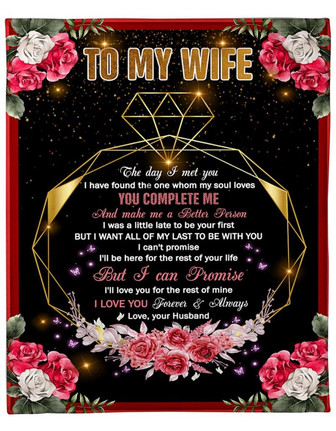 To My Wife The Day I Met You Wedding Ring Flower Blanket Gift For Wife From Husband Birthday Gift Home Decor - Thegiftio UK