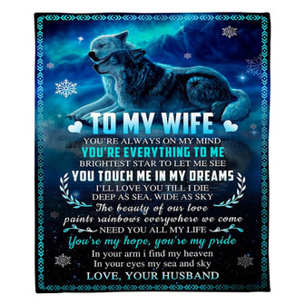 To My Wife Deep As Sea Wide As Sky Fleece Blanket Family Gift Home Decor Bedding Couch Sofa Soft And Comfy Cozy - Thegiftio UK