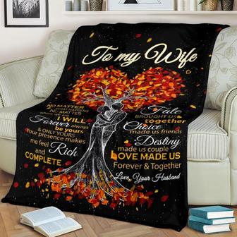 To My Wife Destiny Made Us Couple Love Made Us Fleece Blanket Home Decor Bedding Couch Gift For Valentine's Day To Wife - Thegiftio UK