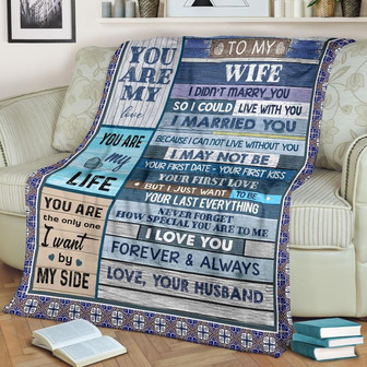 To My Wife, You Are My Love,Soft Blanket, Fleece Blanket, Gift For Wife Birthday Home Decor Bedding Couch Sofa Soft - Thegiftio UK