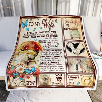 To My Wife I Fell In Love With You Blanket Gift For Couple Family Birthday Gift Home Decor Bedding Couch Sofa Soft - Thegiftio UK