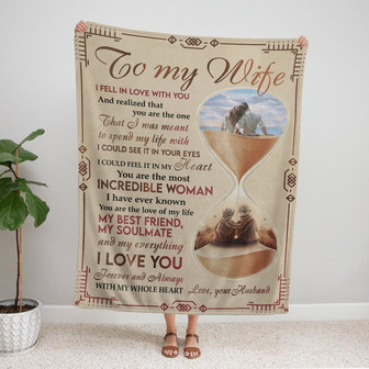 To My Wife I Fell In Love With You Fleece Blanket Gift For Wife Couple Valentine's Day Home Decor Bedding Couch - Thegiftio UK
