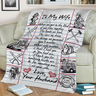To My Wife Firefighter Blanket Thank You For Walking Beside Me Fleece Blanket Gift For Firefighter Gift - Thegiftio UK
