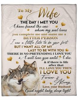 To My Wife Fleece Blanket - I have found the one whom my soul loves Gift For Wife From Husband Birthday Gift Home Decor - Thegiftio UK