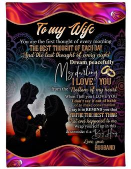 To my Wife Fleece Blanket, Dream peacefully My Darling Gift For Wife From Husband Birthday Gift Home Decor Bedding Couch - Thegiftio UK