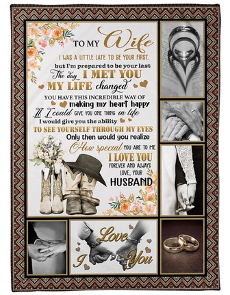 To My Wife Fleece Blanket, WAY OF MAKING MY HEART HAPPY Gift For Wife From Husband Birthday Gift Home Decor - Thegiftio UK