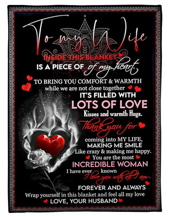 To my Wife Fleece Blanket , To Bring You Comfort & Warmth Gift For Wife From Husband Home Decor Bedding Couch Sofa Soft - Thegiftio UK