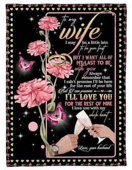To my Wife Fleece Blanket,I'll Love You For The Rest Of Mine Lovely, Gift For Wife From Husband Birthday Gift Home Decor - Thegiftio UK