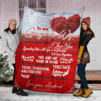 To My Wife Never Forget That I Love You, Fleece Blanket Gift For Valentine's Day To Wife Home Decor Bedding Couch - Thegiftio UK
