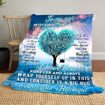 to My Wife Never Forget That I Love You Valentine Blanket Gift for Wife From Husband Birthday Gift Home Decor - Thegiftio UK