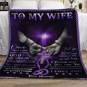 To My Wife God Sent Me You Fleece Blanket Gift For Wife From Husband Couple Vanlentine's Day Family Gift Decor - Thegiftio UK