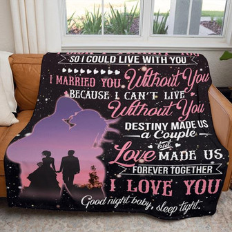 To My Wife Good Night Baby Sleep Tight Blanket Gift For Wife From Husband Birthday Gift Home Decor Bedding Couch - Thegiftio UK