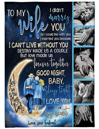 To My Wife Goodnight Baby Fleece Blanket Gift For Family,Birthday,Wife,Couple,Gift Home Decor Bedding Couch Sofa Soft - Thegiftio UK