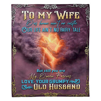 To My Wife Our Home Ain't No Castle Fleece Blanket Family Gift Home Decor Bedding Couch Sofa Soft And Comfy Cozy - Thegiftio