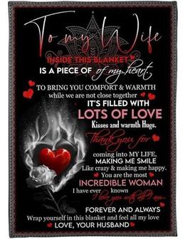 To My Wife It's Filled With Lots Of Love Fleece Blanket Gift For Wife From Husband Home Decor Bedding Couch Sofa Soft - Thegiftio UK