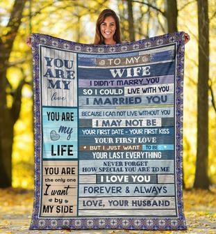 To My Wife You Are My Life, Fleece Blanket, For Wife, Valentine's Day, Gift For Couple, For Couple, From Husband To Wife - Thegiftio UK