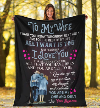 To My Wife You Are My Life My Inspiration Fleece Blanket Gift For Valentine Day, For Wife Home Decor Bedding Couch - Thegiftio UK