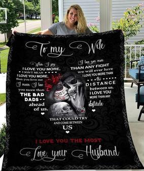 To My Wife I Love You The Most Fleece Blanket, Christmas Gift, New Year Gift, Valentine Gift, Love From Husband - Thegiftio UK