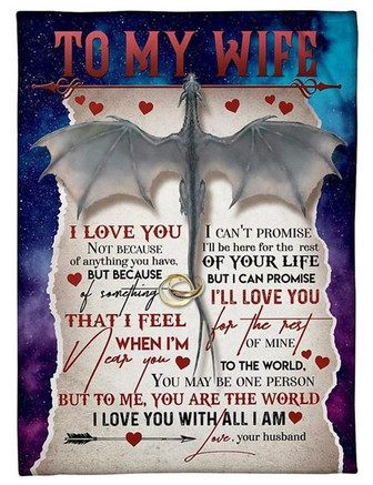 To My Wife Love You With All I Am Fleece Blanket Gift For Family,Birthday,Wife,Couple,Gift Home Decor Bedding Couch - Thegiftio UK