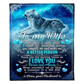 To My Wife I Love You Fleece Blanket Gift From Husband Family Gift Home Decor Bedding Couch Sofa Soft And Comfy Cozy - Thegiftio UK