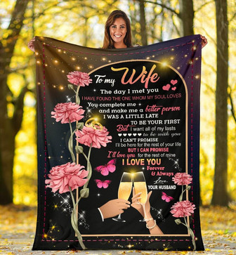 To My Wife I Love You Forever And Always Fleece Blanket Gift From Husband To Wife Home Decor Bedding Couch Sofa Soft - Thegiftio UK