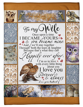 To My Wife I Love You Forever And Always, Owl Fleece Blanket Gift For Wife For Valentine Day Home Decor Bedding Couch - Thegiftio UK