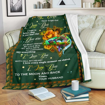 To My Wife I Love You With All My Heart Fleece Blanket, Christmas Gift, New Year Gift, Valentine Gift, - Thegiftio UK