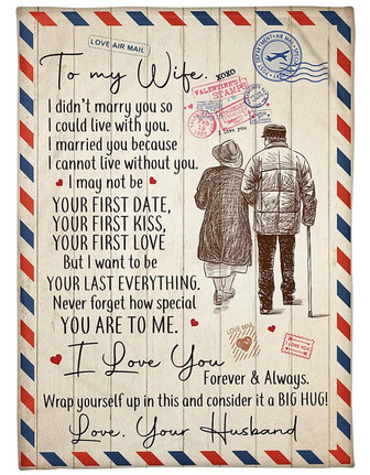 To My Wife I Love You Letter Blanket Gift for Wife From Husband Birthday Gift Home Decor Bedding Couch Sofa Soft - Thegiftio UK