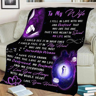 To My Wife You Are The Love Of My Life Heart Purple Blanket Gift For Wife From Husband Birthday Gift Home Decor - Thegiftio UK