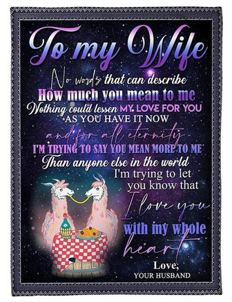 To My Wife Love You With My Whole Heart Fleece Blanket Gift For Family,Birthday,Wife,Couple,Gift Home Decor - Thegiftio UK