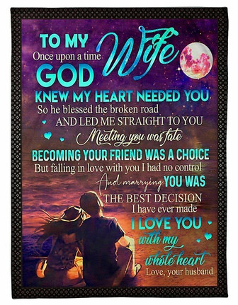 To My Wife I Love You With My Whole Heart, Fleece Blanket For Valentine's Day To Wife, Love From Husband Home Decor - Thegiftio UK