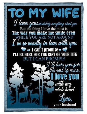 To My Wife I Am Madly In Love With You Fleece Blanket Gift For Family,Birthday,Wife,Couple,Gift Home Decor Bedding Couch - Thegiftio UK