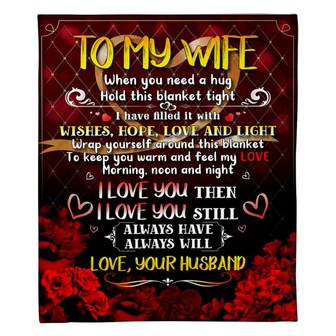 To My Wife Morning Noon Night I Love You Fleece Blanket Family Gift Home Decor Bedding Couch Sofa Soft And Comfy Cozy - Thegiftio UK