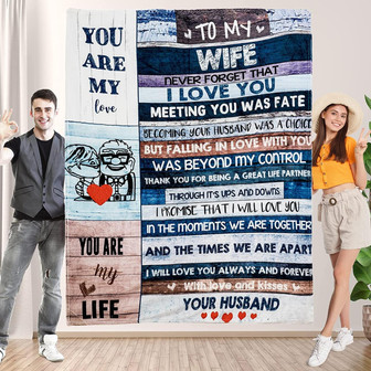 Gifts for Wife Mother's Day Anniversary Christmas, Throw Blanket Romantic I Love You Wedding Gifts to My Wife - Thegiftio UK