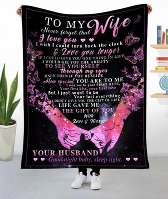 To My Wife Nerver Forget That I Love You Hand In Hand Valentine Blanket Gift For Wife From Husband Birthday Gift - Thegiftio UK
