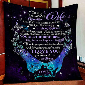 To My Wife - Promise - I Love You Blanket Gift For Wife From Husband Birthday Gift Home Decor Bedding Couch Sofa Soft - Thegiftio UK