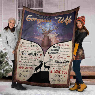 To My Wife How Special You Are To Me, Deer Couple Fleece Blanket Gift For Valentine's Day To Wife Home Decor - Thegiftio UK