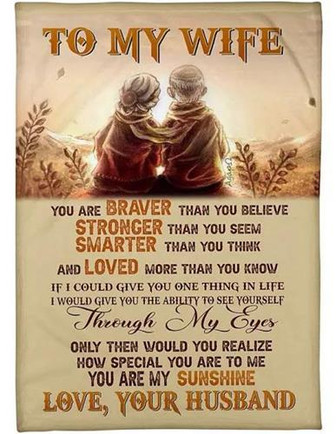 To My Wife You Are My Sunshine Fleece Blanket Gift From Husband To Wife Birthday Gift Family Gift Home Decor - Thegiftio UK