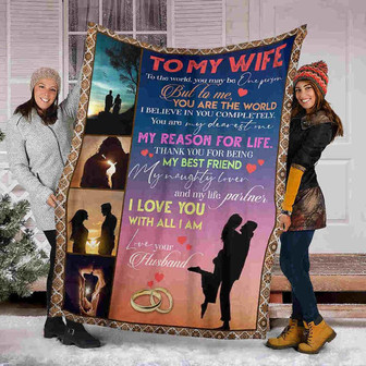 To My Wife Thank You For Being My Best Friend, Fleece Blanket Gift For Valentine's Day To Wife Home Decor Bedding Couch - Thegiftio UK