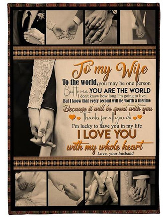 To My Wife Thanks For All You Do Fleece Blanket Gift For Family,Birthday,Wife,Couple,Gift Home Decor Bedding Couch - Thegiftio UK