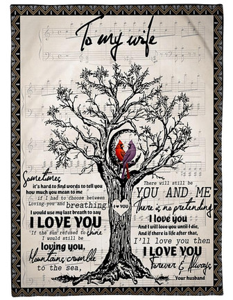 To My Wife - Sometimes It's Hard To Find Words Fleece Blanket Gift For Wife From Husbnad Birthday Gift Home Decor - Thegiftio UK