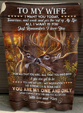 To My Wife All I Want Is You Remember I Love You Fleece Blanket, Christmas Gift, New Year Gift, Valentine - Thegiftio UK