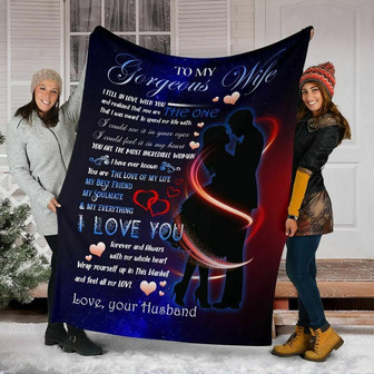 To My Wife Wrap Yourself Up In This Blanket And Feel All My Love, Fleece Blanket Gift For Valentine's Day Home Decor - Thegiftio UK