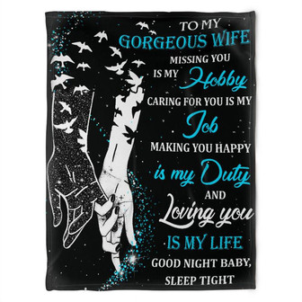 To My Wife, Loving You Is My Life,Soft Blanket, Fleece Blanket, Gift For Wife Birthday Home Decor Bedding Couch - Thegiftio UK