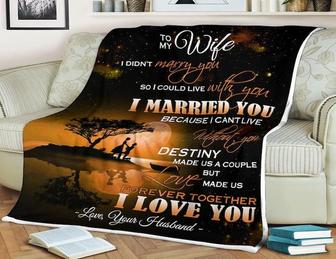 To My Wife,Moon Blanket, I Married You But Love Made Us Forever Together I Love You Your Husband,Gift For Wife Family - Thegiftio UK