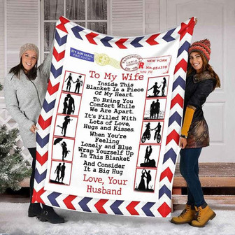 To My Wiffe, Letter To Wife Blanket, Inside This Blanket Is A Piece Of My Heart, Gift For Wiffe Family Home Decor - Thegiftio UK